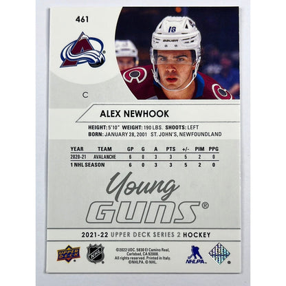 2021-22 Upper Deck Alex Newhook Young Guns