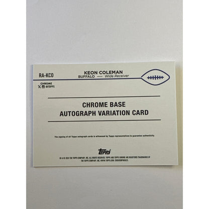 2024 Topps Chrome Keon Coleman Refractor Rookie Auto