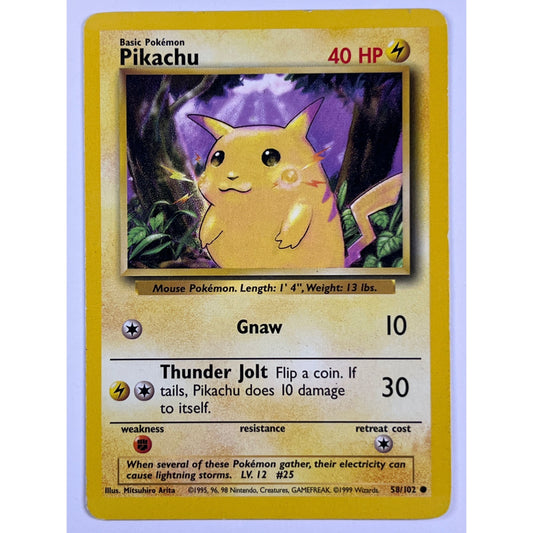 Yellow Cheeks Pikachu Non Holo 58/102