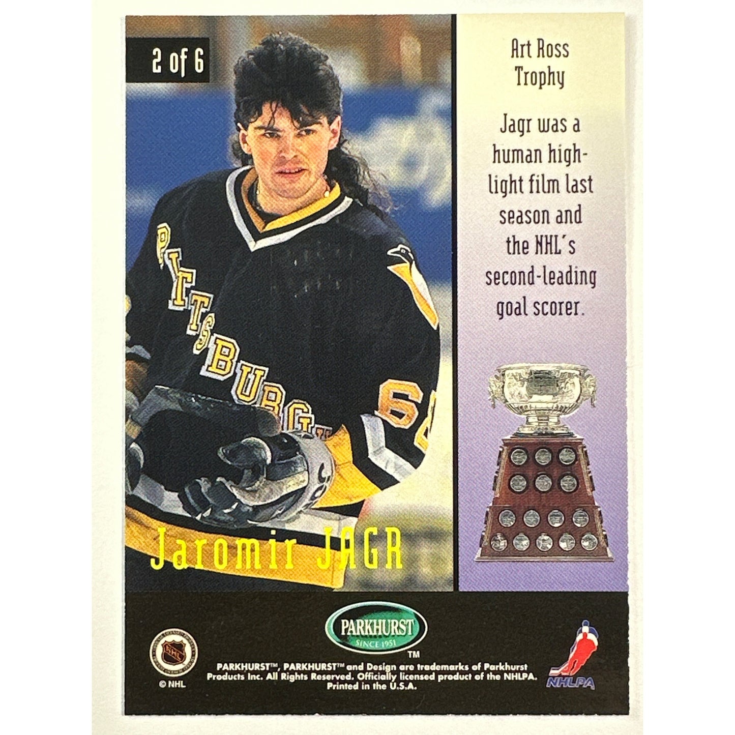 1994-95 Parkhurst Jaromir Jagr Art Ross Trophy Embossed