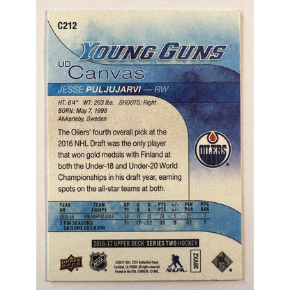 2016-17 Upper Deck Series 2 Jesse Puljujarvi UD Canvas Young Guns