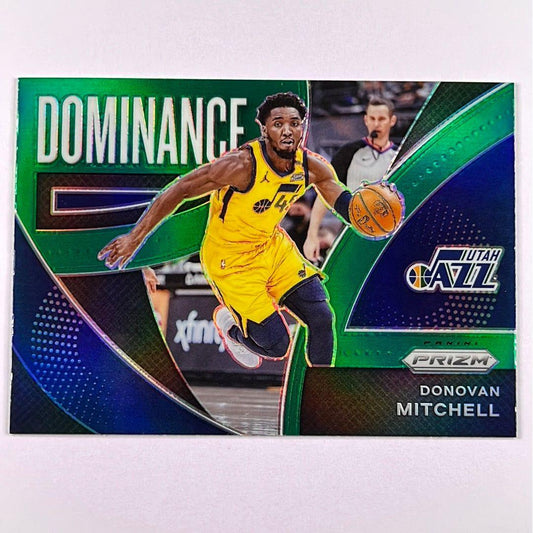 2021-22 Prizm Donovan Mitchell Green Holo Dominance