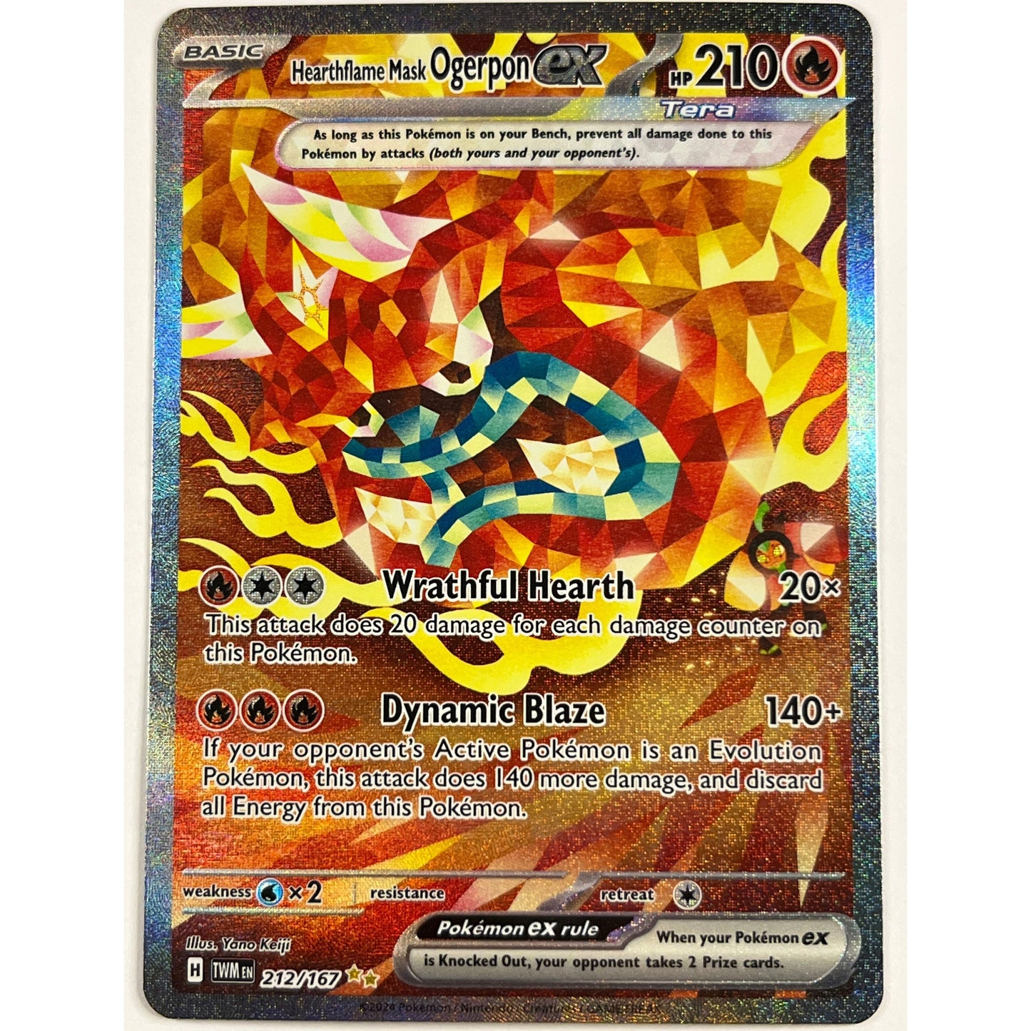 Hearthflame Mask Ogerpon EX Holo Special Illustration Rare 212/167