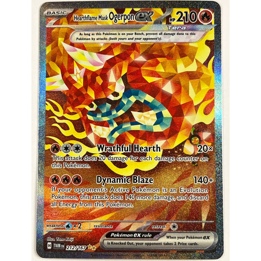 Hearthflame Mask Ogerpon EX Holo Special Illustration Rare 212/167