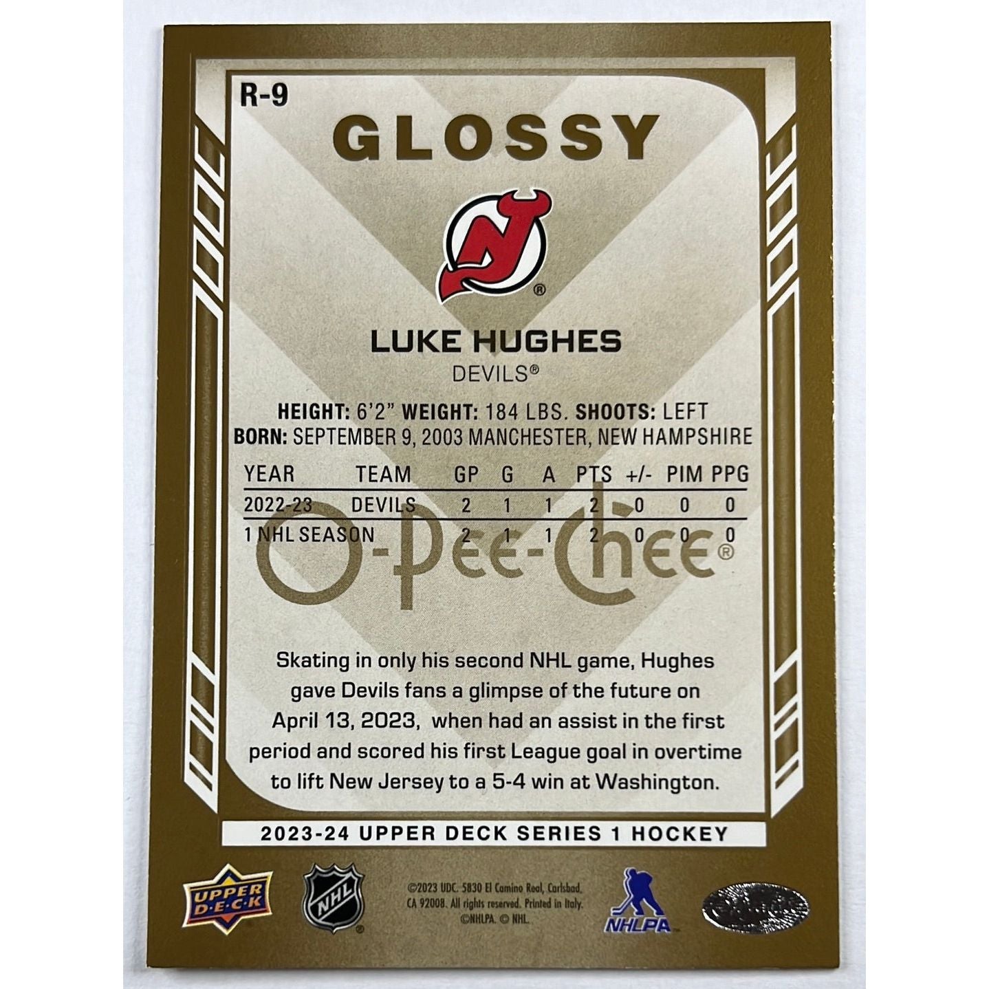 2023-24 Series 1 Luke Hughes Glossy RC