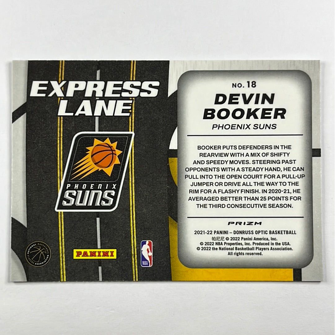 2021-22 Optic Devin Booker Express Lane Holo Prizm