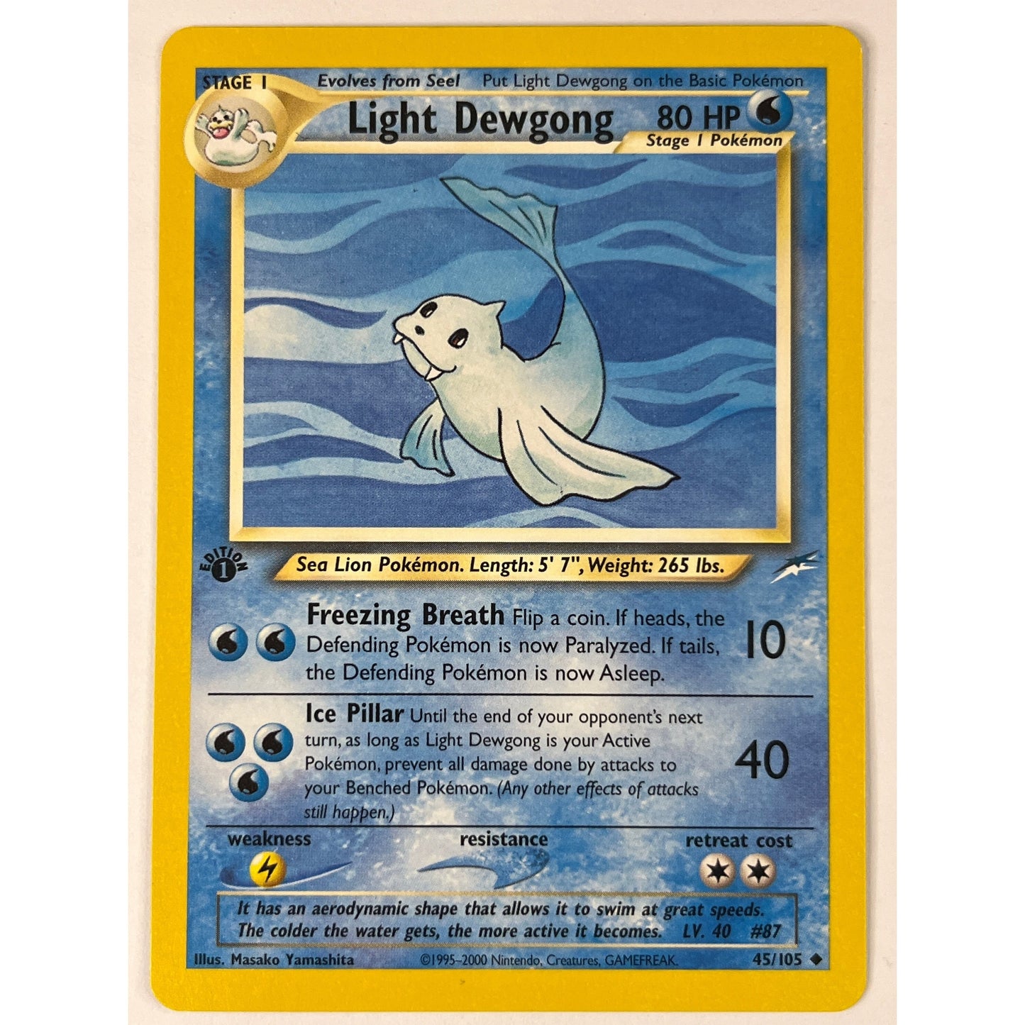 1st Edition Light Dewgong Non Holo Uncommon 45/105