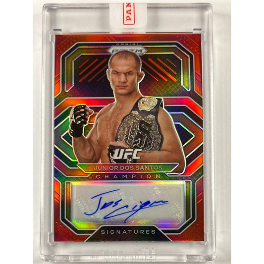 2021 Panini Prizm Junior Dos Santos Champion Signatures Red Prizm Auto /49