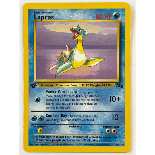 1st Edition Lapras Non Holo Rare 25/62