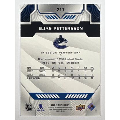 2020-21 MVP Elias Pettersson Super Script 002/100 | Local Legends Cards & Collectibles