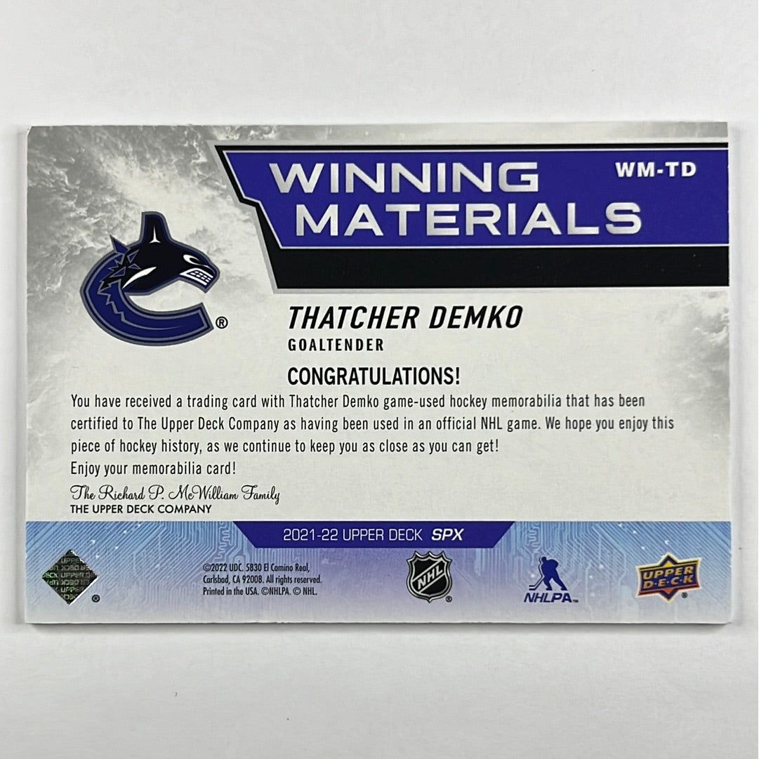 2021-22 SPX Thatcher Demko Winning Materials