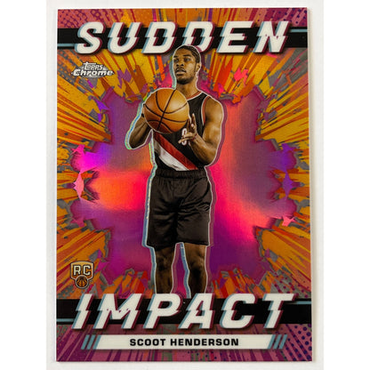 2024 Topps Chrome Scoot Henderson Sudden Impact Pink Refractor | Local Legends Cards & Collectibles