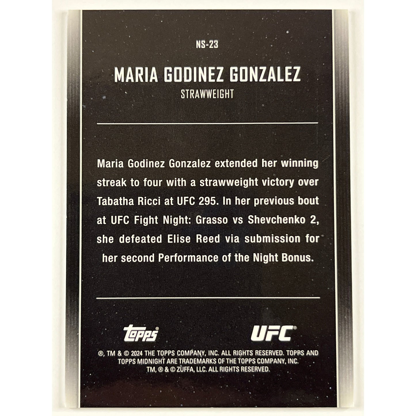 2024 Topps Midnight Maria “Loopy” Godinez Gonzalez Night Stars /12