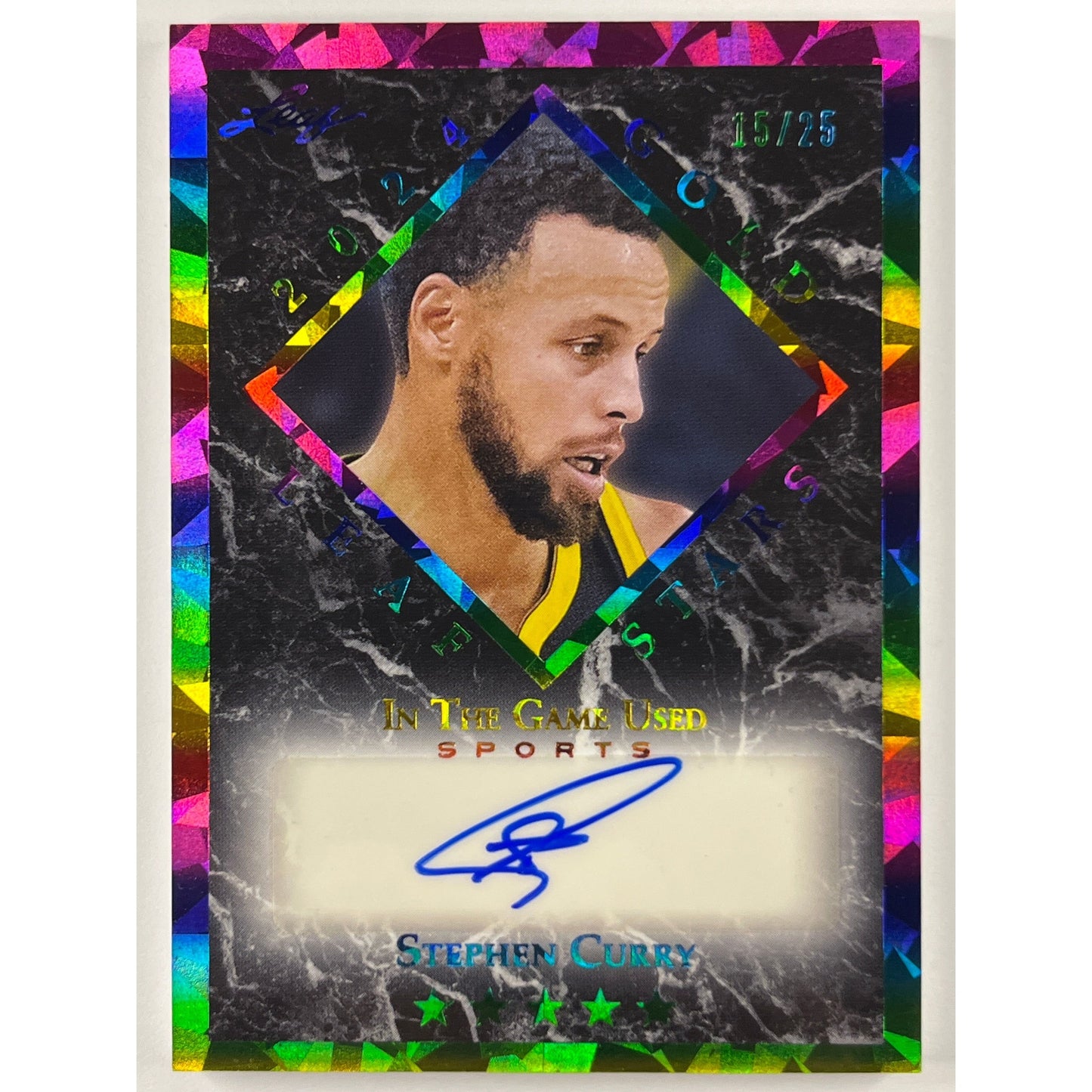 2024 Leaf In The Game Used Sports Stephen Curry Gold Stars Auto /25