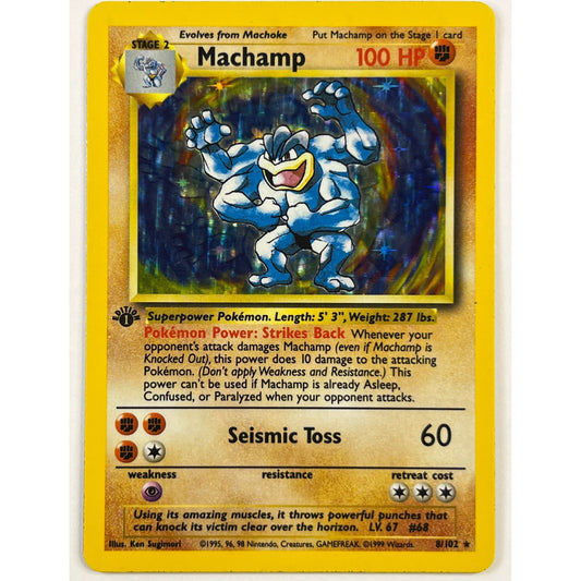 1st Edition Machamp Holo Rare 8/102