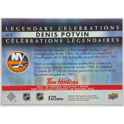 2023 Tim Hortons Collector’s Series Denis Potvin Legendary Celebrations Lenticular | Local Legends Cards & Collectibles