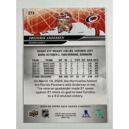 2024-25 Upper Deck Extended Series Frederik Anderson Deluxe /250