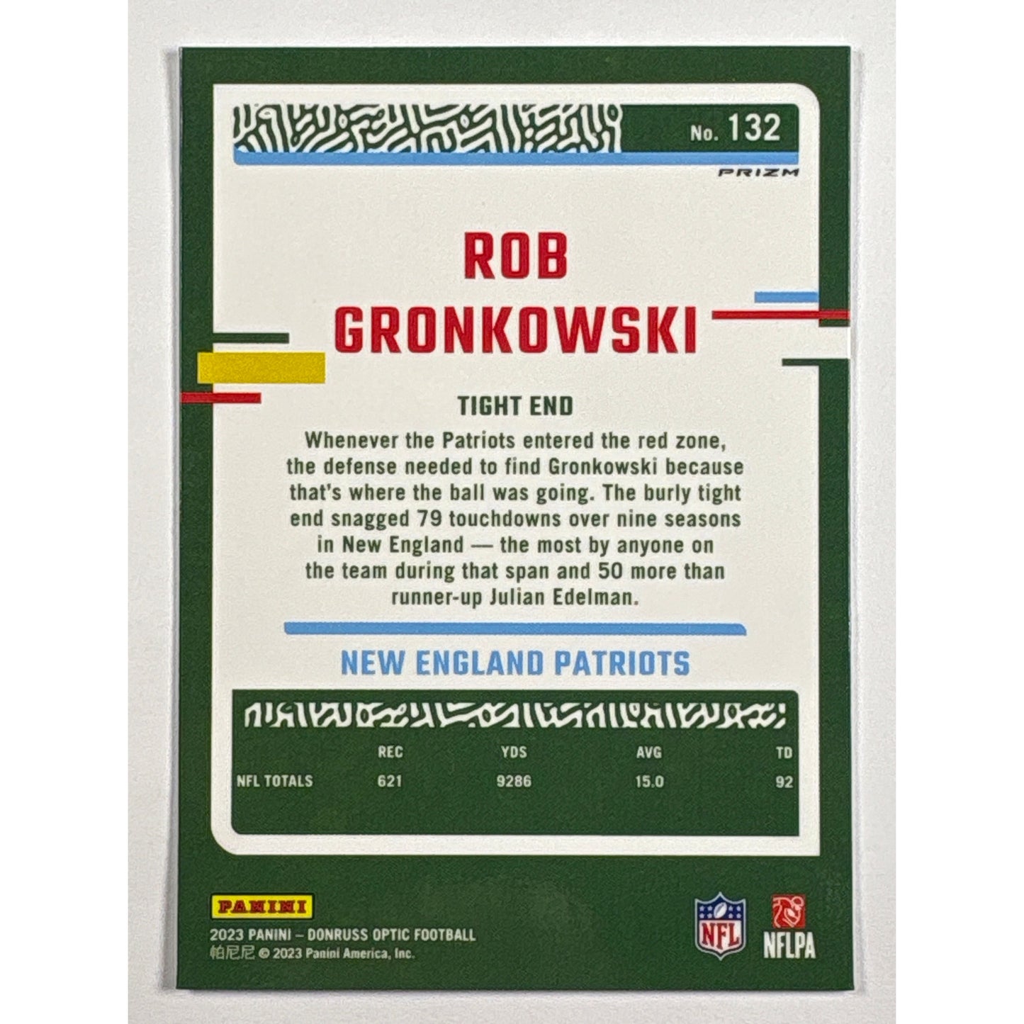 2023 Donruss Optic Rob Gronkowski Silver Holo Prizm | Local Legends Cards & Collectibles