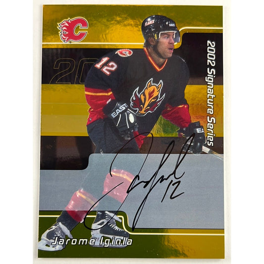2002 In The Game Jarome Iginla Signature Series Gold