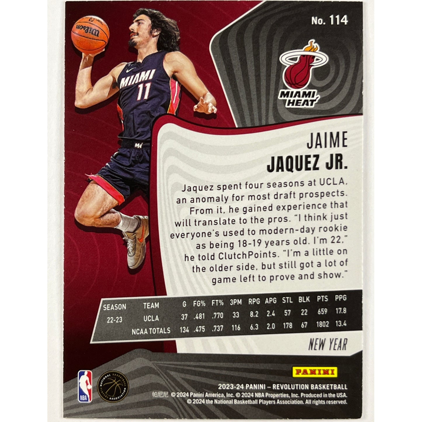 2023-24 Revolution Jaime Jaquez JR New Year Cracked Ice Holo RC