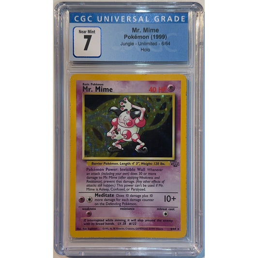 Mr. Mime Holo Rare 6/64 CGC 7 NEAR MINT