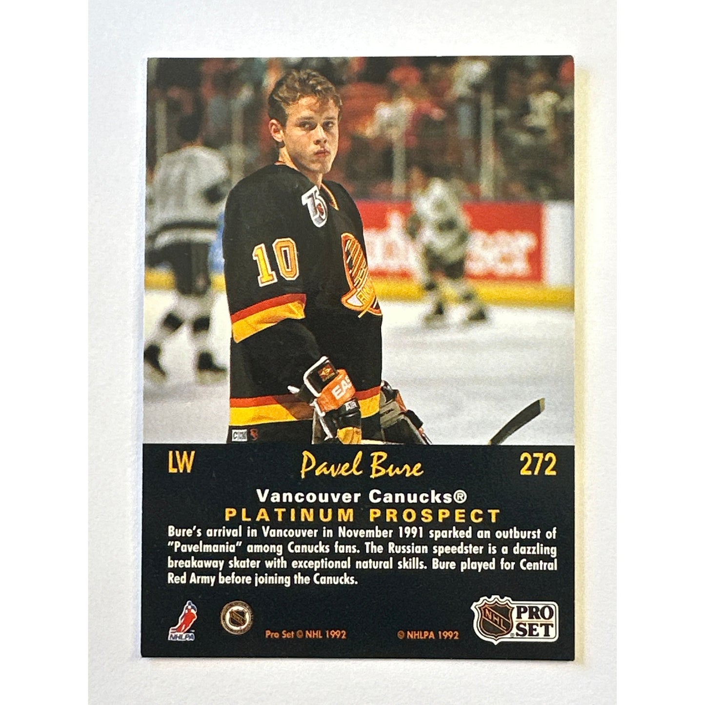 1992-93 Pro Set Platinum Pavel Bure Platinum Prospect RC