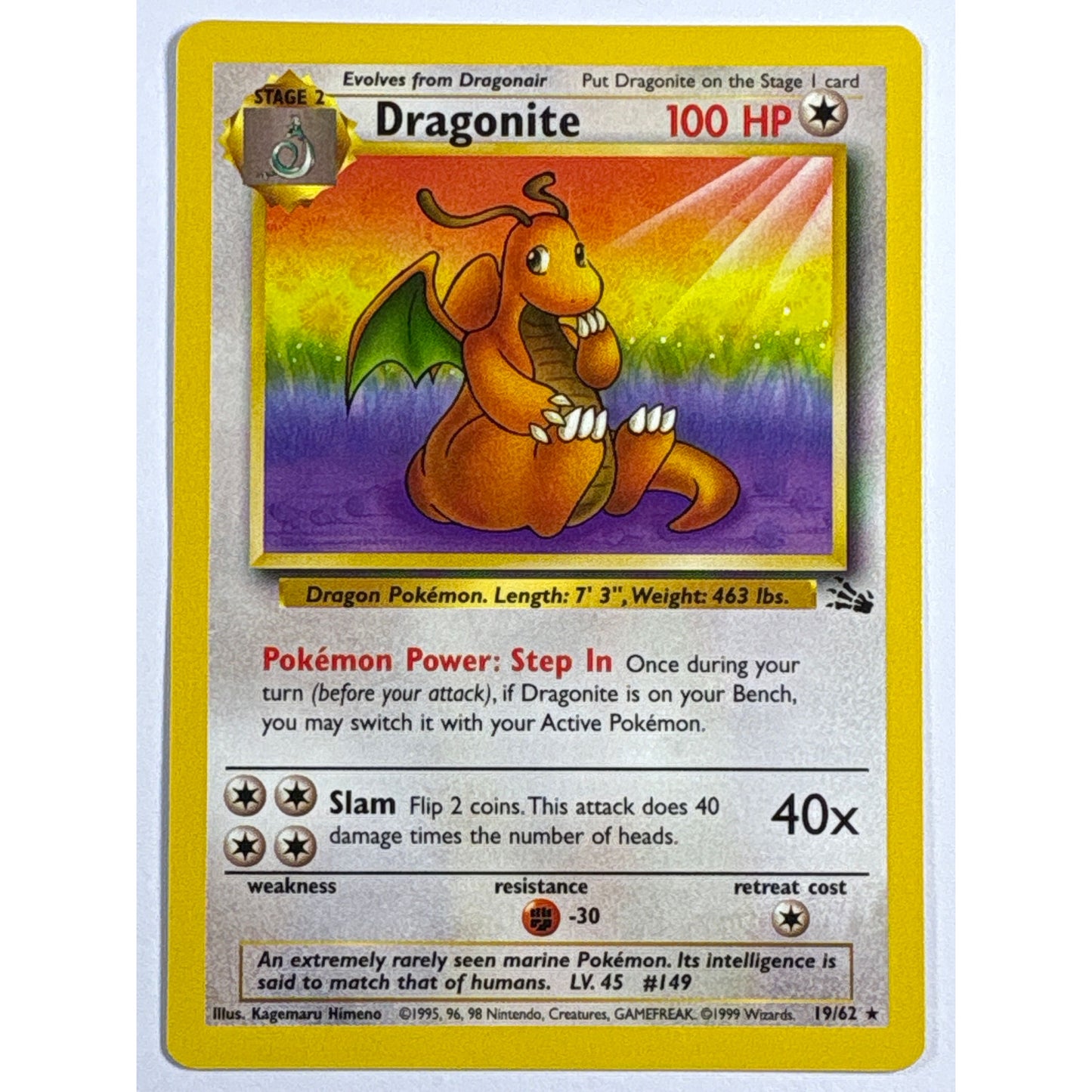 Dragonite Non Holo Rare 19/62
