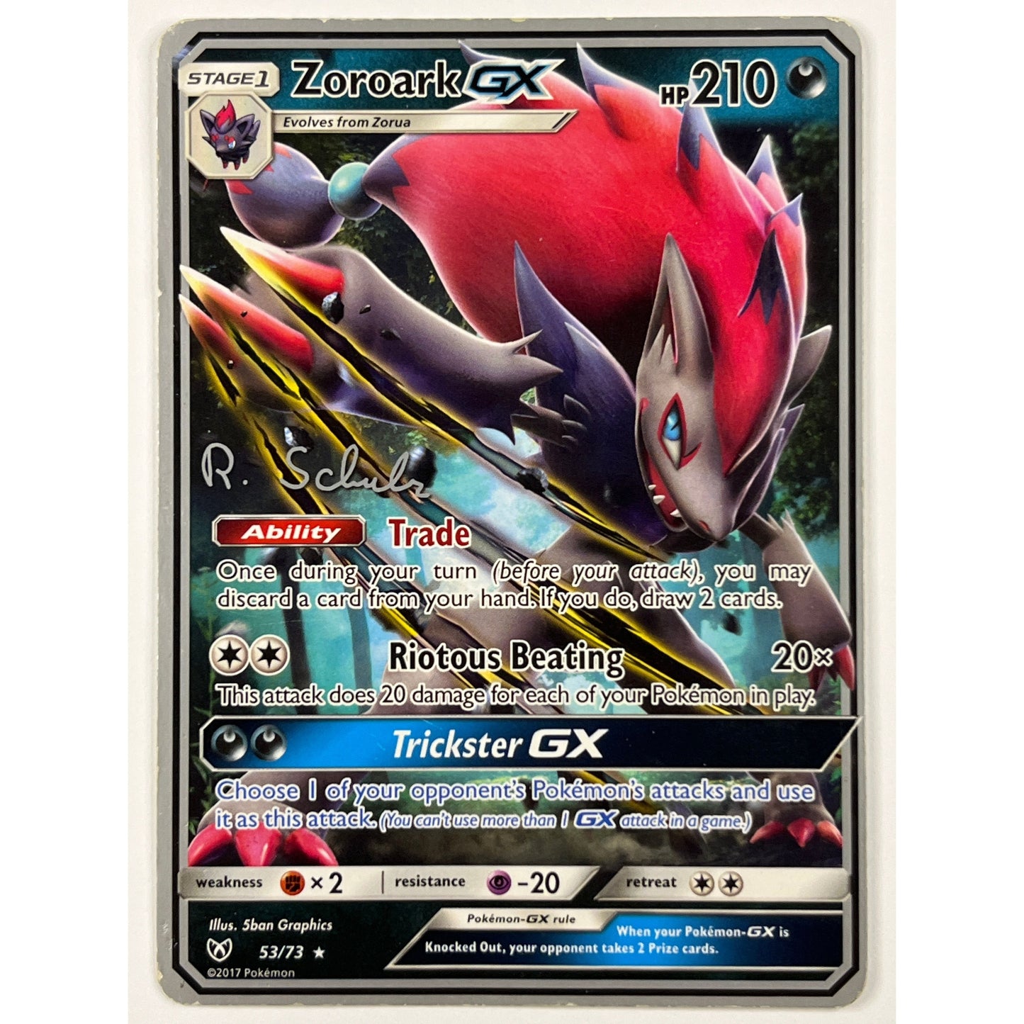 2018 World Championships Zoroark GX Non Holo Rare 53/73