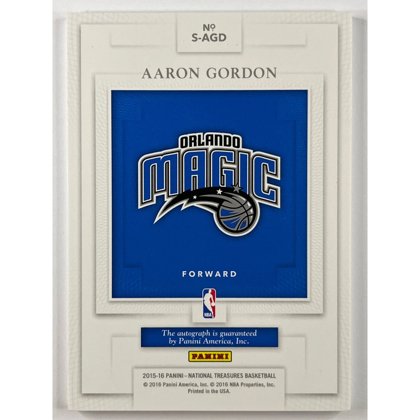 2015-16 National Treasures Aaron Gordon National Treasures Signatures 48/49
