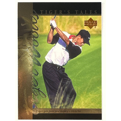 2001 Upper Deck Tiger Woods Tiger’s Tales Tiger Gets First Pro Victory RC