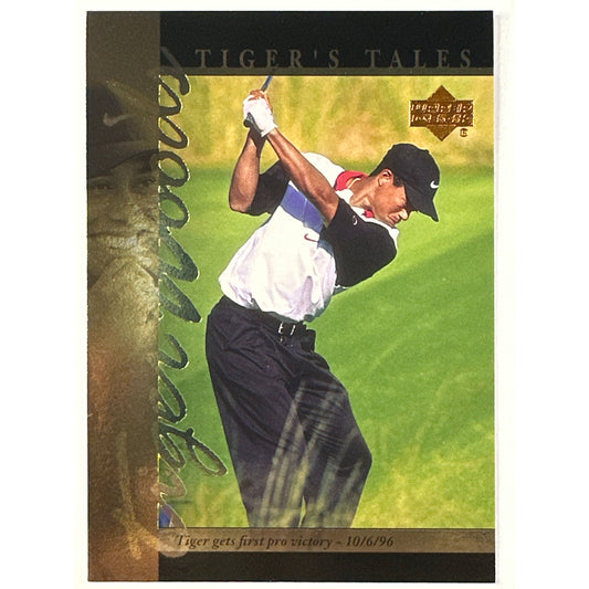 2001 Upper Deck Tiger Woods Tiger’s Tales Tiger Gets First Pro Victory RC