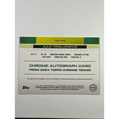 2024 Topps Chrome Ajla Tomljanovic Autograph