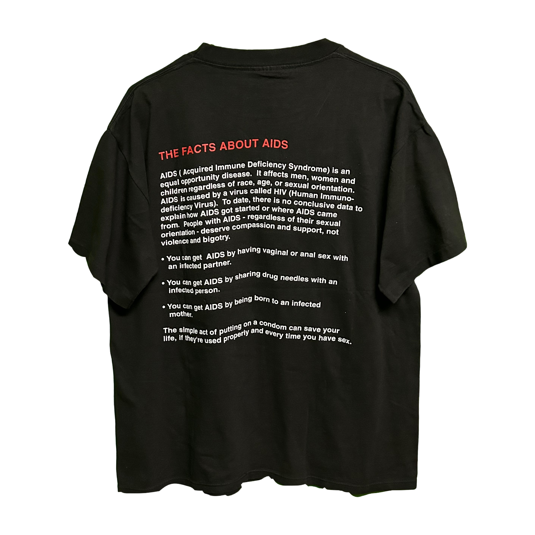 Official 54-40 ‘Facts about AIDS’ 1992 Tour Shirt LG | Local Legends Cards & Collectibles