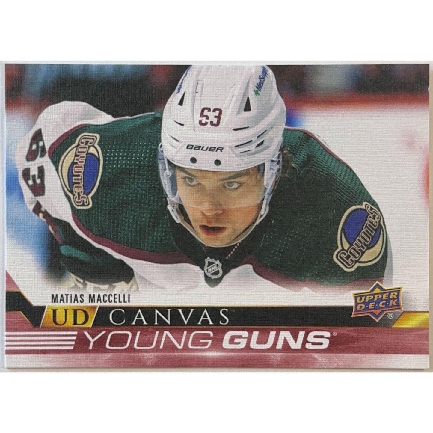 2022-23 Upper Deck Series 1 Matias Macceli UD Canvas Young Guns | Local Legends Cards & Collectibles