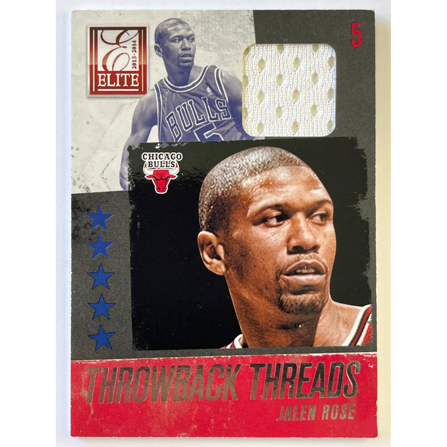 2013-14 Panini Elite Jalen Rose Throwback Threads Game Worn