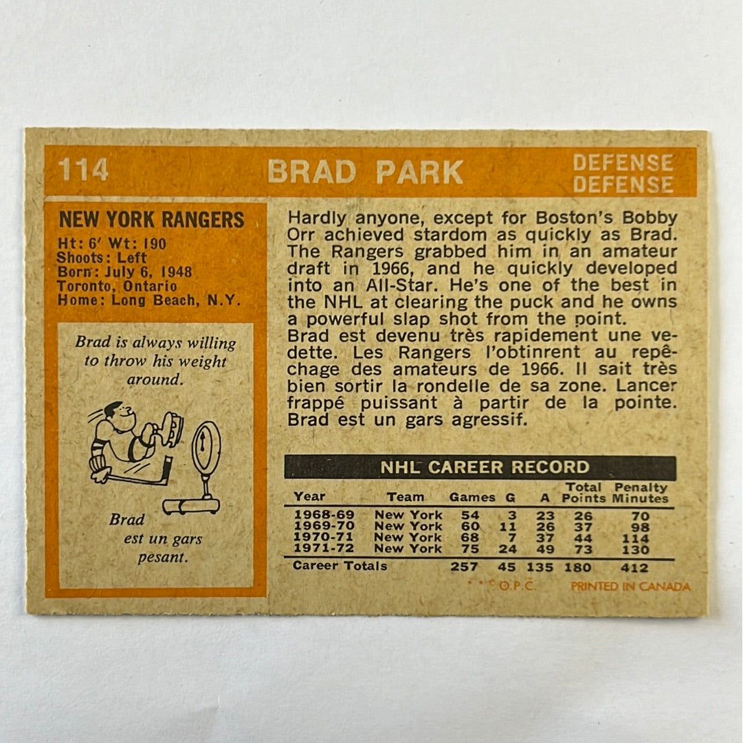 1972-73 O-Pee-Chee Brad Park #114