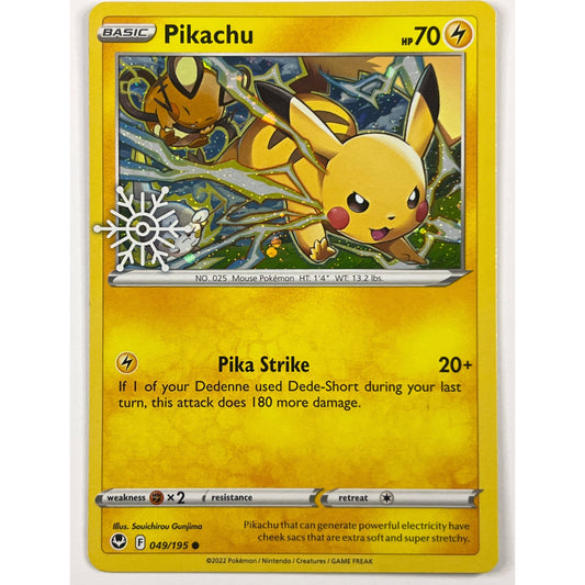*STAMPED Pikachu Holo Common 049/195