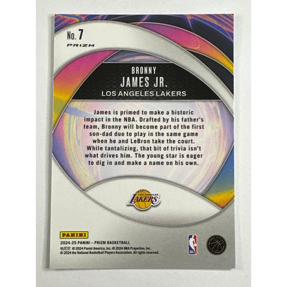 2024-25 Panini Prizm Bronny James Instant Impact Green Holo Prizm RC