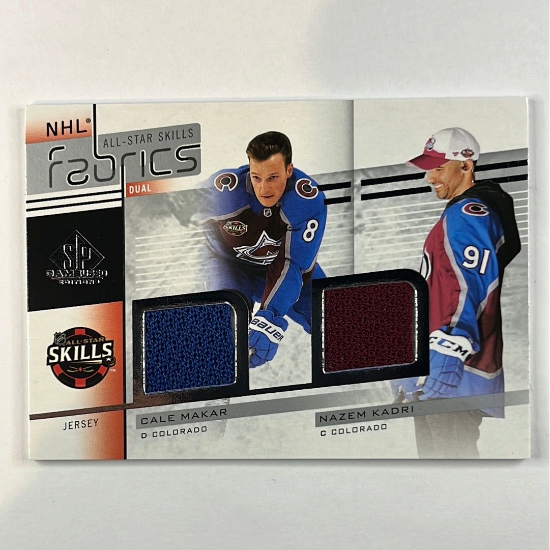 2022-23 SP Game Used Cale Makar / Nazem Kadri All-Star Skills Fabrics Dual