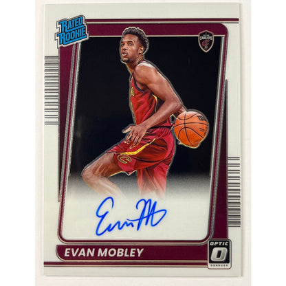 2021-22 Donruss Optic Evan Mobley Rated Rookie (On Card) Auto