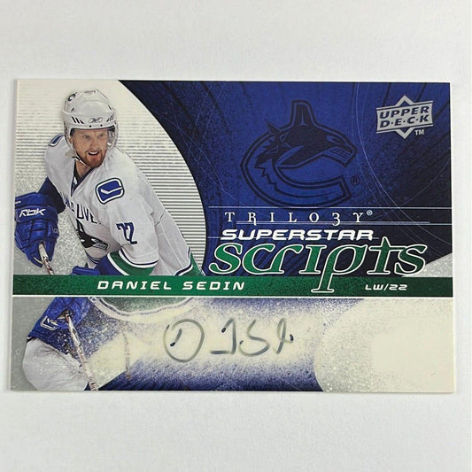2008-09 Trilogy Daniel Sedin Superstar Scripts