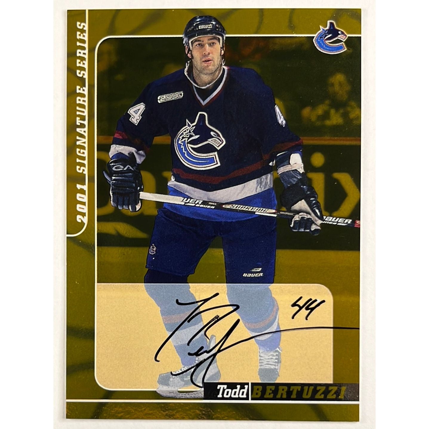 2000-01 Be A Player Todd Bertuzzi Gold Signature Series Auto