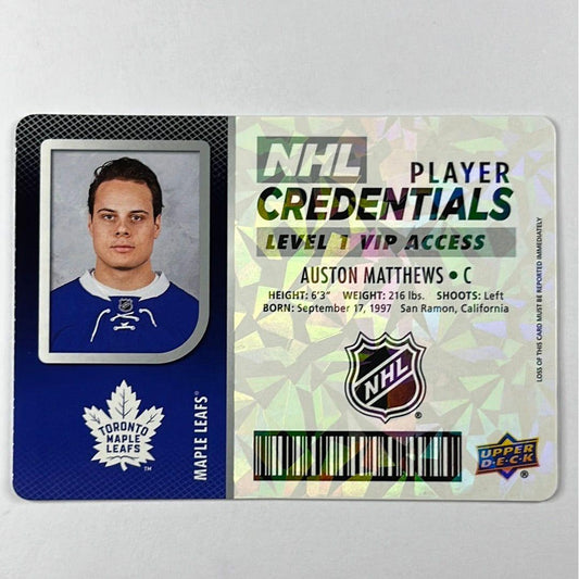 2017-18 MVP Auston Mathews Player Credentials VIP Access