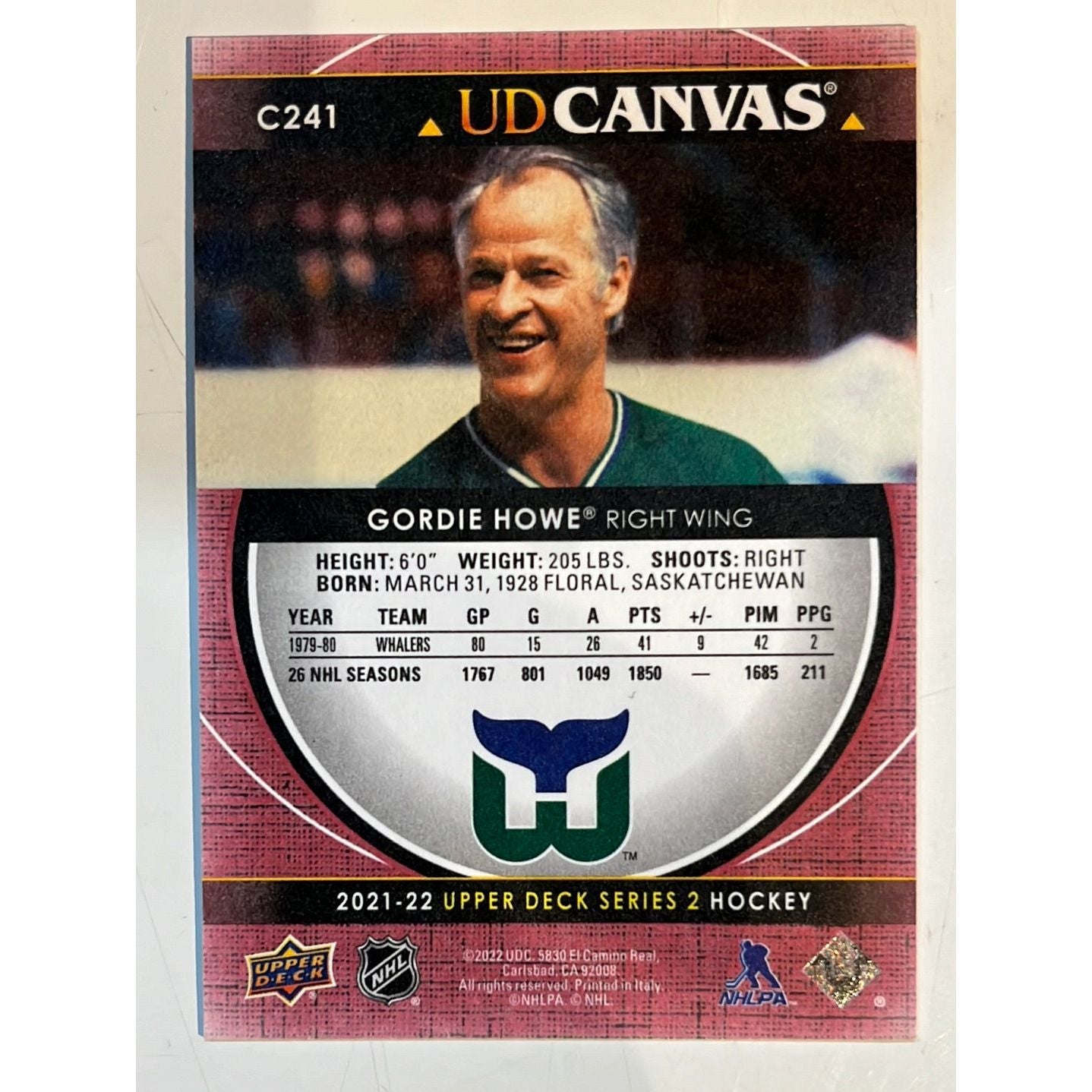 2021-22 Series 2 Gordie Howe UD  Legends Canvas SP