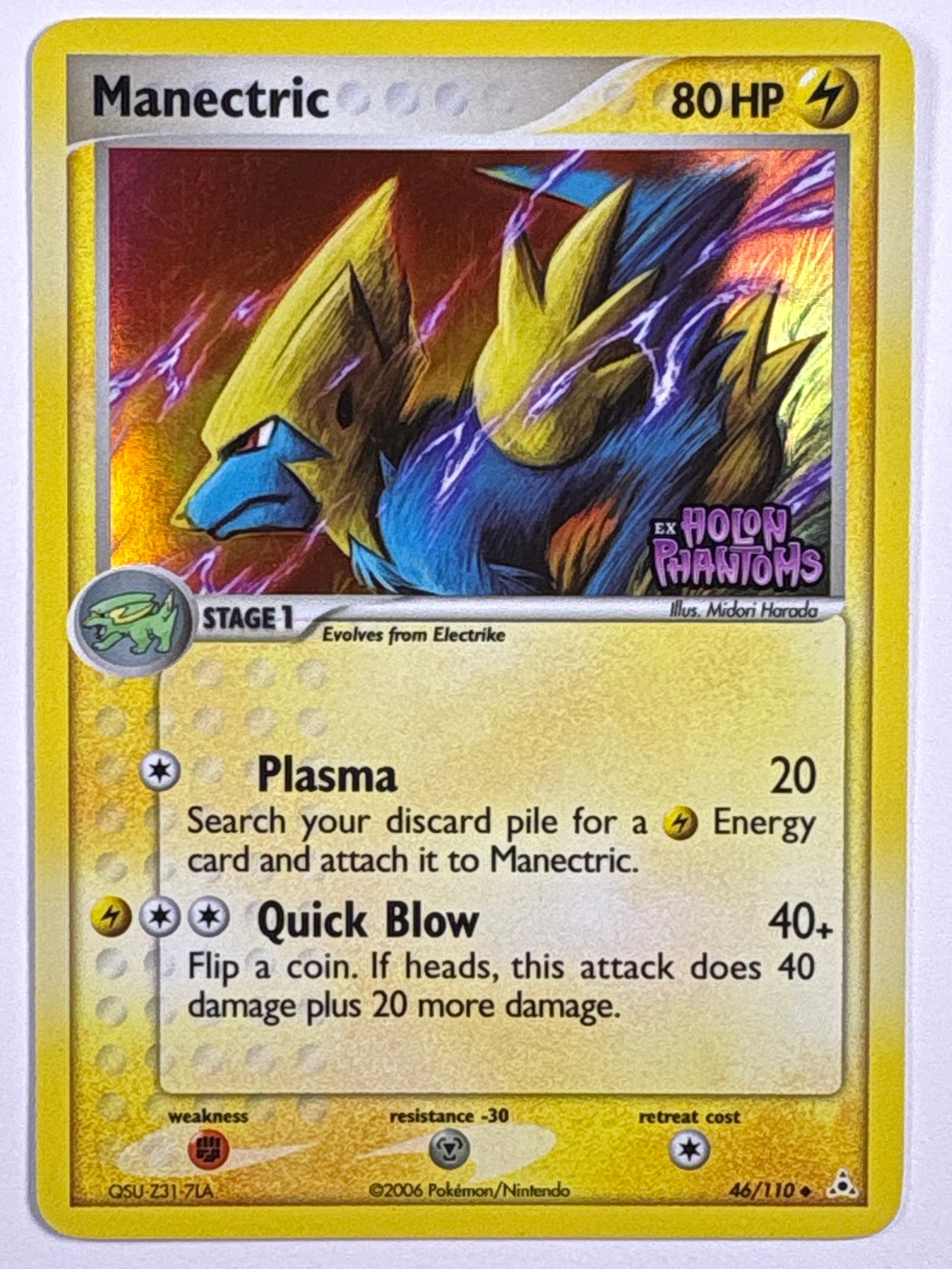 *Stamped Manectric Reverse Holo Uncommon 46/110