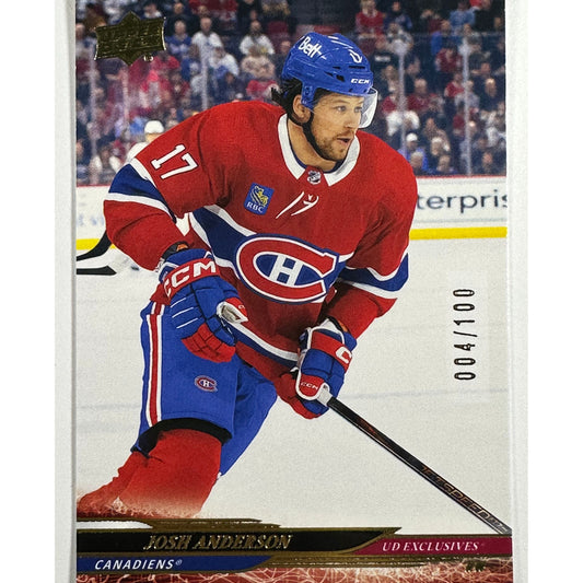 2024-25 Upper Deck Extended Series Josh Anderson Exclusives /100
