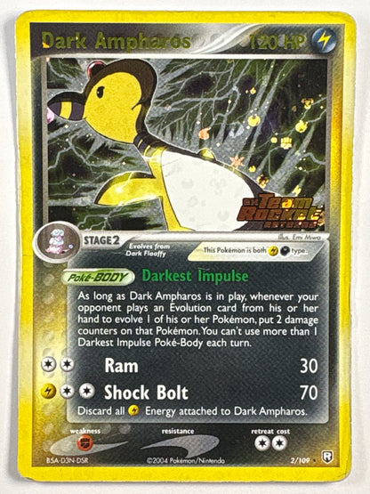 *Stamped Dark Ampharos Reverse Holo Rare 2/109