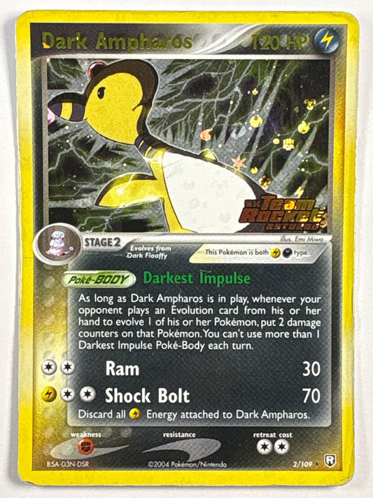 *Stamped Dark Ampharos Reverse Holo Rare 2/109