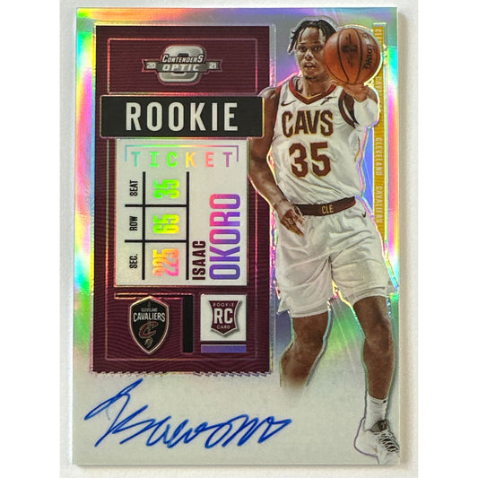 2020-21 Contenders Optic Isaac Okoro Rookie Ticket Auto Silver Holo