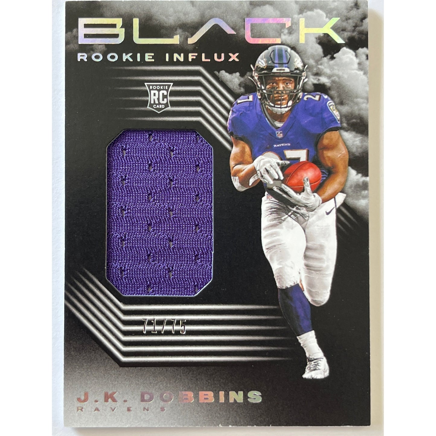 2020 Panini Black J.K. Dobbins Rookie Influx Patch /75